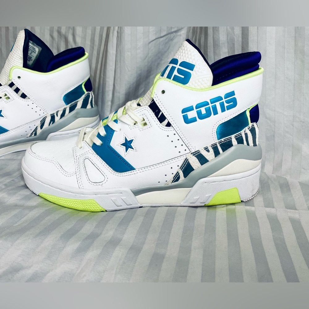Converse Cons white blue green 8